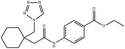 ethyl 4-({[1-(1H-tetrazol-1-ylmethyl)cyclohexyl]acetyl}amino)benzoate Struktur