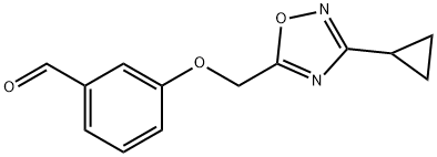 Benzaldehyde, 3-[(3-cyclopropyl-1,2,4-oxadiazol-5-yl)methoxy]- Struktur