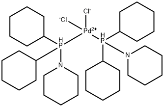 Dichlorobis(dicyclohexyl-1-piperidinylphosphine)palladium(II) Struktur