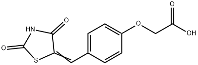 2-[4-[(2,4-Dioxo-5-thiazolidinylidene)methyl]phenoxy]-acetic acid Struktur