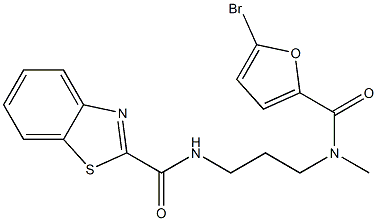 N-{3-[(5-bromo-2-furoyl)(methyl)amino]propyl}-1,3-benzothiazole-2-carboxamide Struktur