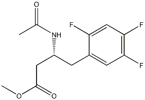 (R)-3-乙酰氨基-4-(2,4,5-三氟苯基)丁酸甲酯 结构式