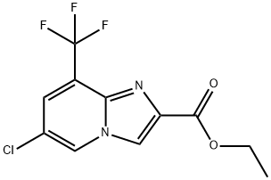 ETHYL 6-CHLORO-8-(TRIFLUOROMETHYL)IMIDAZO[1,2-A]PYRIDINE-2-CARBOXYLATE, 1237838-84-4, 结构式