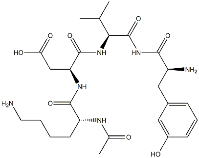 N2-Acetyl-D-lysyl-L-alpha-aspartyl-L-valyl-3-hydroxyphenylalaninamide Struktur