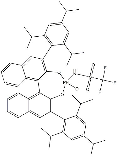 1,1,1-三氟-N-[(11BR)-4-氧-2,6-双[2,4,6-三异丙基苯基]联萘并[2,1-D:1',2'-F][1,3,2]二氧磷杂-4-基]甲磺酰胺 结构式