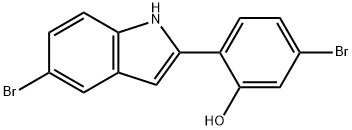 5-bromo-2-(5-bromo-1H-indol-2-yl)phenol Struktur