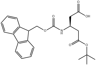 (S)-3-((((9H-Fluoren-9-yl)methoxy)carbonyl)amino)-5-(tert-butoxy)-5-oxopentanoic acid Structure