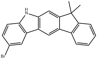 2-bromo-7,7-dimethyl-5,7-dihydroindeno[2,1-b]carbazole Struktur