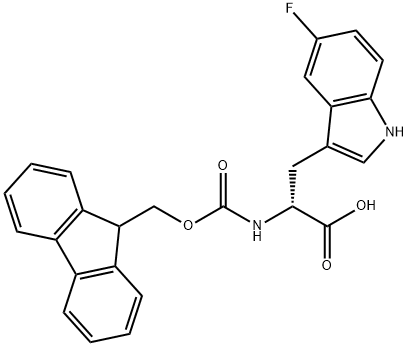 FMOC-D-5-氟色氨酸, 1257852-79-1, 结构式