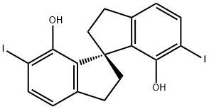 (1S)-2,2',3,3'-tetrahydro-6,6'-diiodo-1,1'-Spirobi[1H-indene]-7,7'-diol Structure