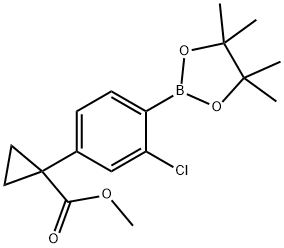 methyl 1-[4-(4,4,5,5-tetramethyl-1,3,2-dioxaborolan-2-yl)phenyl]cyclopropane-1-carboxylate Struktur