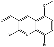 8-Bromo-2-chloro-5-methoxyquinoline-3-carbaldehyde Struktur
