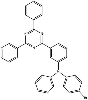 3-bromo-9-[3-(4,6-diphenyl-1,3,5-triazin-2-yl)phenyl]-9H-Carbazole Struktur
