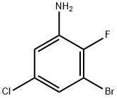 3-ブロモ-5-クロロ-2-フルオロアニリン 化学構造式