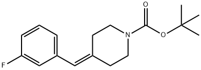 叔-丁基 4-(3-氟苯亚甲基)哌啶-1-甲酸基酯,1269292-25-2,结构式