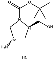 (2R,4S)4-氨基-2-(羟甲基)吡咯烷-1-羧酸叔丁酯盐酸盐 结构式