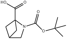 2-BOC-2-氮杂-双环[2.1.1]己烷-1-羧酸 结构式