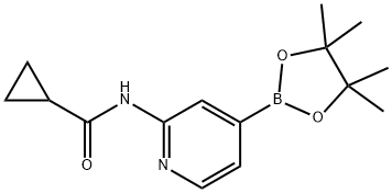 Cyclopropanecarboxylic acid [4-(4,4,5,5-tetramethyl-[1,3,2]dioxaborolan-2-yl)-pyridin-2-yl]-amide Structure