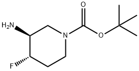 tert-butyl (3S,4S)-3-amino-4-fluoropiperidine-1-carboxylate 化学構造式