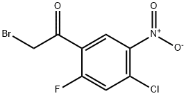 2-bromo-1-(4-chloro-2-fluoro-5-nitrophenyl)ethan-1-one Struktur