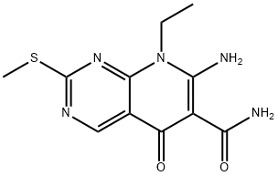 7-amino-8-ethyl-2-(methylthio)-5-oxo-5,8-dihydropyrido[2,3-d]pyrimidine-6-carboxamide Structure
