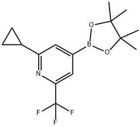 2-环丙基-4-(4,4,5,5-四甲基-1,3,2-二氧杂硼烷-2-基)-6-(三氟甲基)吡啶, 1320361-79-2, 结构式