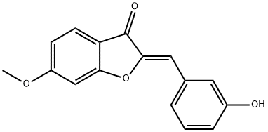 (2Z)-2-(3-hydroxybenzylidene)-6-methoxy-1-benzofuran-3(2H)-one 化学構造式
