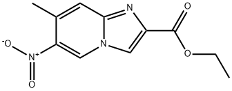 7-Methyl-6-nitro-imidazo[1,2-a]pyridine-2-carboxylic acid ethyl ester 化学構造式