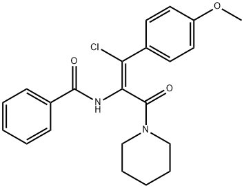 (Z)-N-(1-chloro-1-(4-methoxyphenyl)-3-oxo-3-(piperidin-1-yl)prop-1-en-2-yl)benzamide|(Z)-N-哌啶基-2-苯甲酰胺基-3-氯-3-(4·-甲氧基-苯基)-2-丙烯酰胺