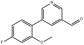 5-(4-Fluoro-2-methoxyphenyl)pyridine-3-carboxaldehyde Struktur