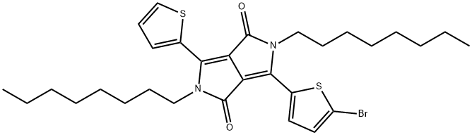 3-(5-Bromothiophen-2-yl)-2,5-dioctyl-6-(thiophen-2-yl)pyrrolo[3,4-c]pyrrole-1,4(2H,5H)-dione Structure