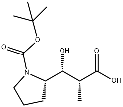 (2R,3R)-3-((S)-1-(tert-butoxycarbonyl)pyrrolidin-2-yl)-3-hydroxy-2-methylpropanoic acid Structure