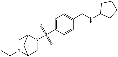 N-(4-((5-Ethyl-2,5-diazabicyclo[2.2.1]heptan-2-yl)sulfonyl)benzyl)cyclopentanamine Structure