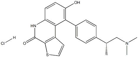 (R)-9-(4-(1-(dimethylamino)propan-2-yl)phenyl)-8-hydroxythieno[2,3-c]quinolin-4(5H)-one hydrochloride Structure