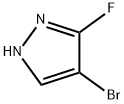 4-ブロモ-3-フルオロ-1H-ピラゾール 化学構造式