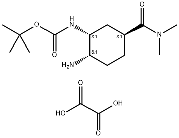 Tert-Butyl(1R,2S,5S)-2-azido-5-[(dimethylamino)carbonyl]cyclohexylcarbamate oxalic acid 化学構造式