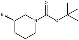(S)-3-ブロモピペリジン-1-カルボン酸TERT-ブチルエステル 化学構造式