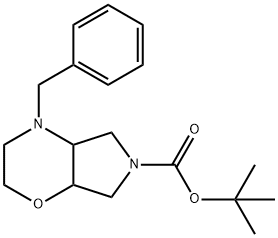 tert-butyl 4-benzyl-octahydropyrrolo[3,4-b]morpholine-6-carboxylate Struktur