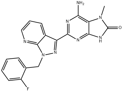 6-amino-2-(1-(2-fluorobenzyl)-1H-pyrazolo[3,4-b]pyridin-3-yl) -7-methyl-7,9-dihydro-8H-purin-8-one Struktur