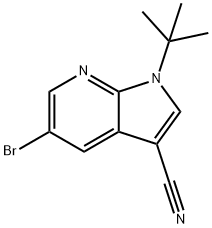 5-Bromo-1-(tert-butyl)-1H-pyrrolo[2,3-b]pyridine-3-carbonitrile 结构式
