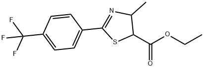 Ethyl 4-methyl-2-(4-(trifluoromethyl)phenyl)-4,5-dihydrothiazole-5-carboxylate Struktur