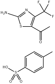 1-(2-Amino-4-(trifluoromethyl)thiazol-5-yl)ethanone 4-methylbenzenesulfonate Struktur