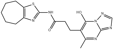 3-(7-hydroxy-5-methyl-[1,2,4]triazolo[1,5-a]pyrimidin-6-yl)-N-(5,6,7,8-tetrahydro-4H-cyclohepta[d]thiazol-2-yl)propanamide Structure