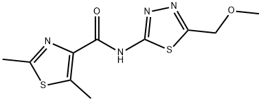 N-[(2Z)-5-(methoxymethyl)-1,3,4-thiadiazol-2(3H)-ylidene]-2,5-dimethyl-1,3-thiazole-4-carboxamide Struktur