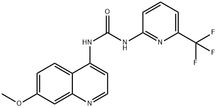 1-(7-Methoxyquinolin-4-yl)-3-[6-(trifluoromethyl)pyridin-2-yl]urea, 1384424-80-9, 结构式