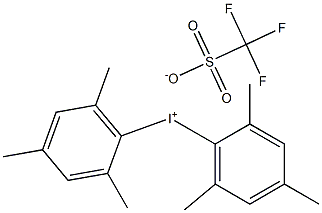 ビス(2,4,6-トリメチルフェニル)ヨードニウムトリフルオロメタンスルホナート 化学構造式