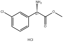 (S) -2-氨基-2-(3-氯苯基)乙酸甲酯盐酸盐, 1391390-80-9, 结构式