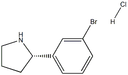 (S)-2-(3-ブロモフェニル)ピロリジン塩酸塩 化学構造式