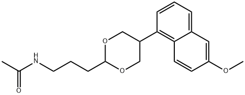 N-(3-(5-(6-methoxynaphthalen-1-yl)-1,3-dioxan-2-yl)propyl)acetamide(WXG01612) Structure