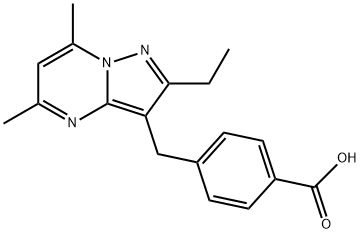 4-((2-ethyl-5,7-dimethylpyrazolo[1,5-a]pyrimidin-3-yl)methyl)benzoic acid Structure